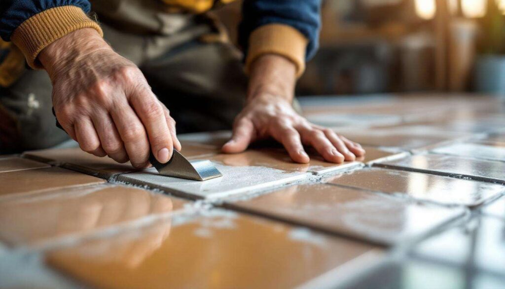 Piastrelle scheggiate sul pavimento: la resina riparatrice invisibile usata dai piastrellisti